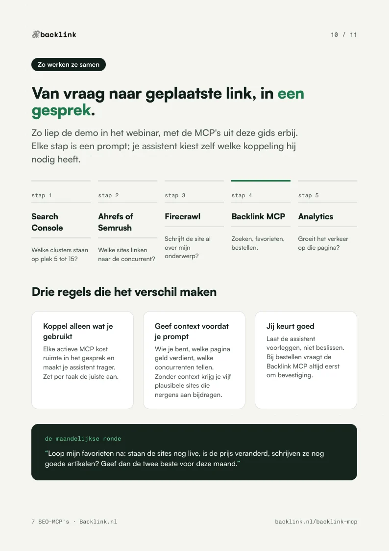 Pagina uit de gids: zo werken de zeven MCP's samen