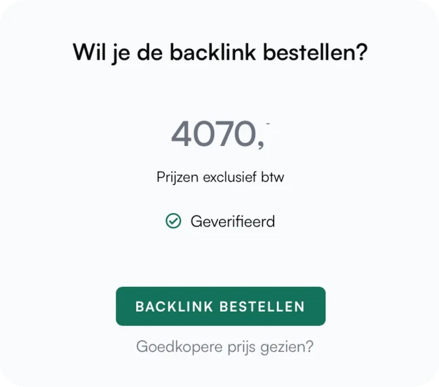 Foto van de optie wanneer je een backlink wilt bestellen